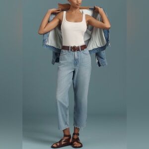 Good American 90’s Mid-Rise Crop Straight-Leg Jeans, NWT